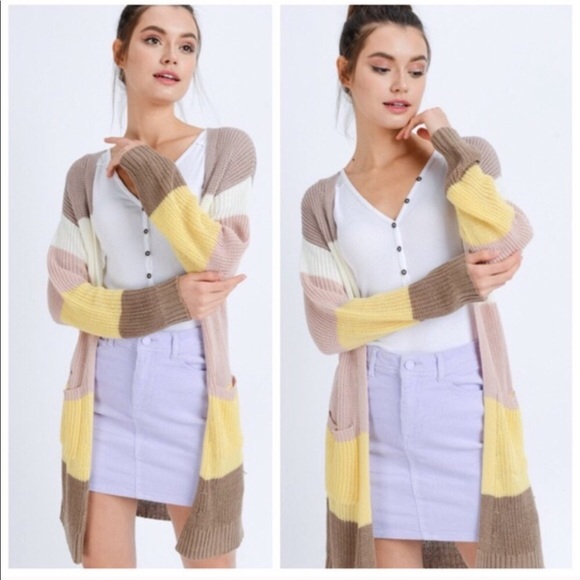 🆕 Color Block Cardigan with Pockets - Picture 6 of 6